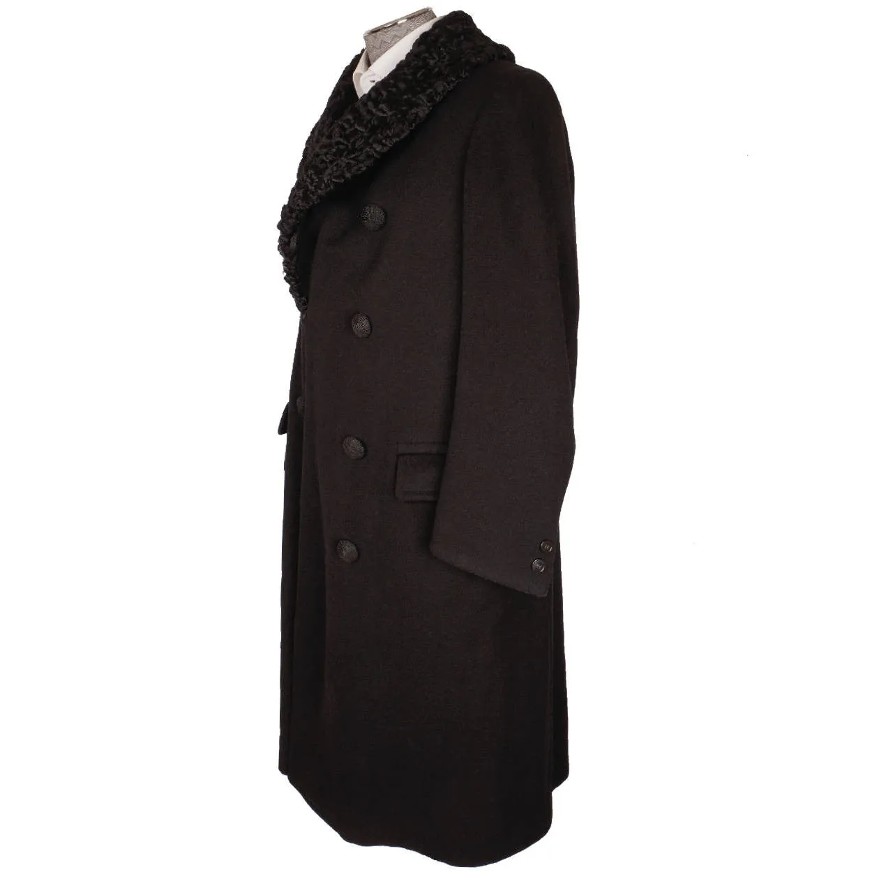 1920s Mens Ulster Winter Coat Melton Wool Overcoat - Medium