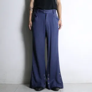 70’s navy button flare design pants