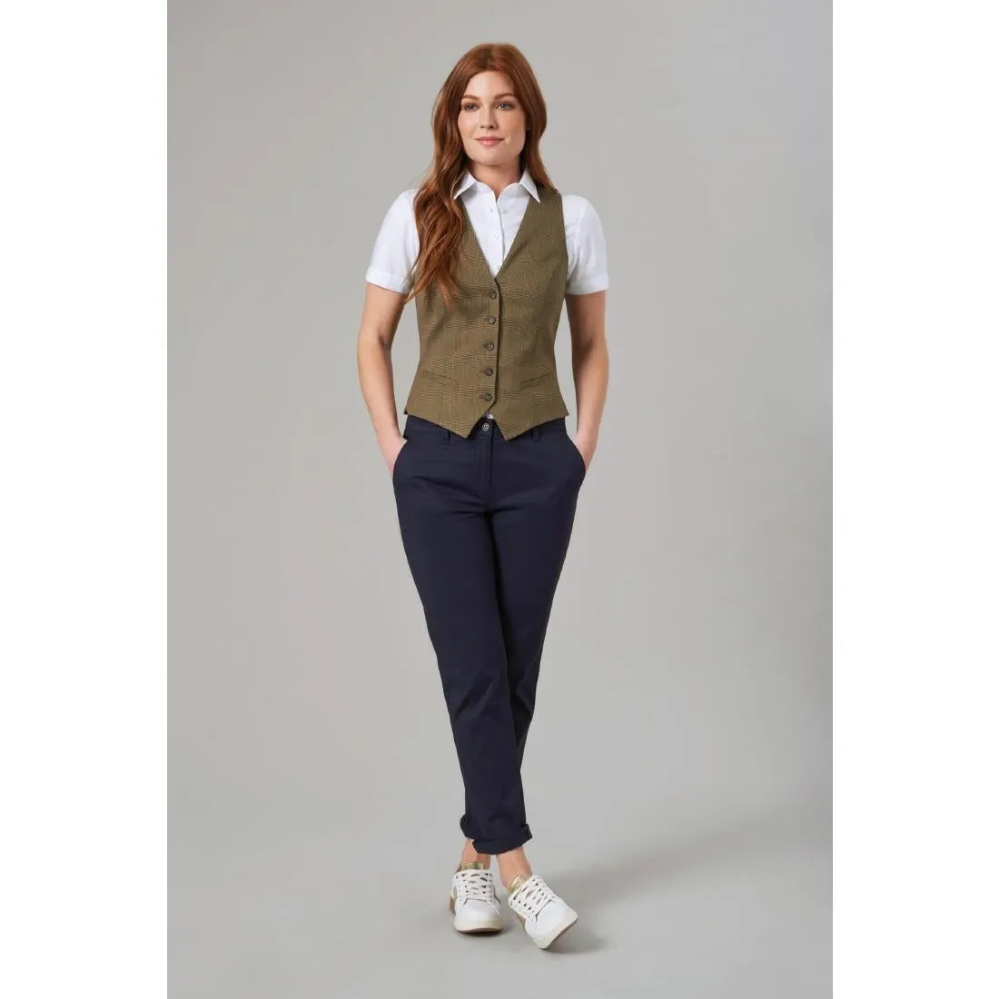 BA082-10 Brook Taverner Womens Houston Slim Leg Chinos Navy Size 10