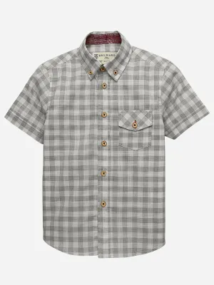 Beige Checkered Button Down Casual Shirt