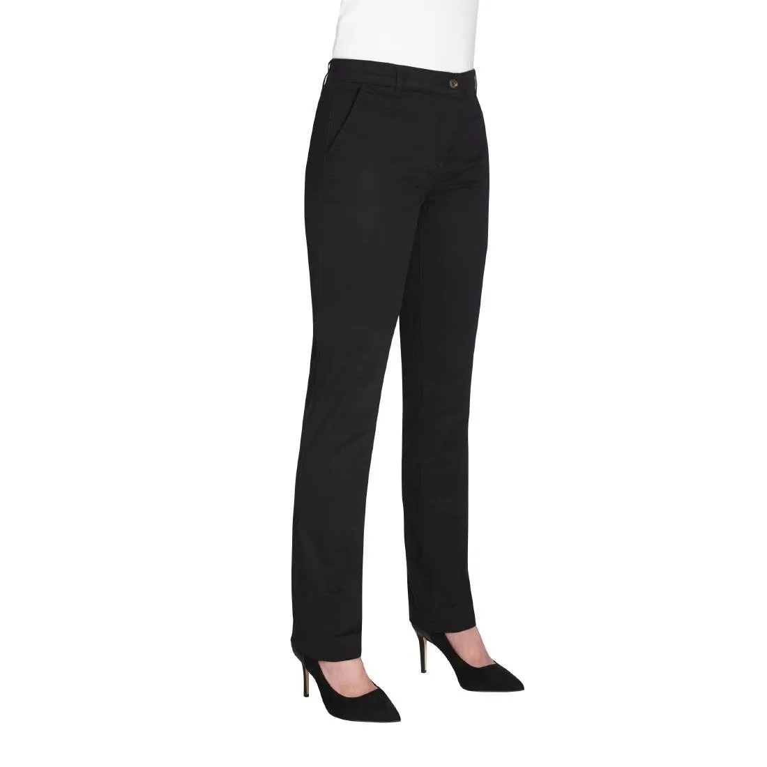 Brook Taverner Womens Houston Slim Leg Chinos Black Size 8 - BA083-8