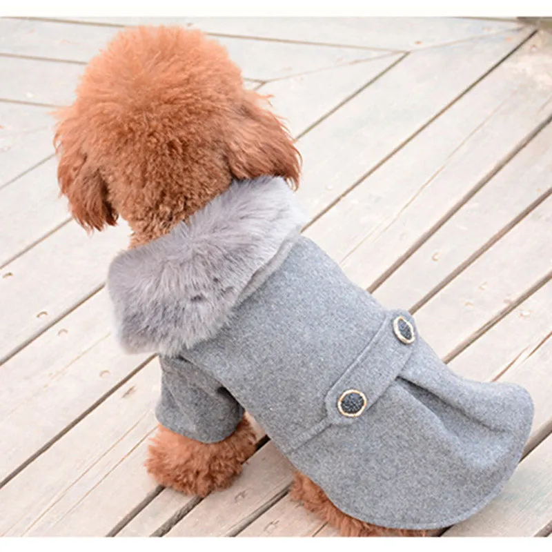 Fashion Soft Fur Collar Warm Autumn & Winter Coat For Dogs