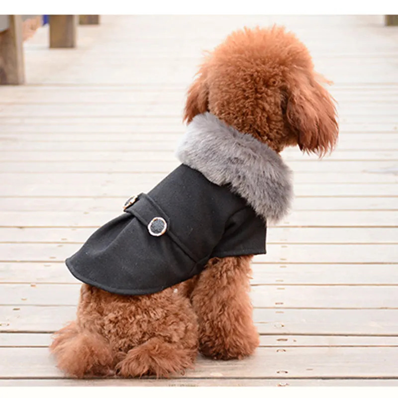 Fashion Soft Fur Collar Warm Autumn & Winter Coat For Dogs