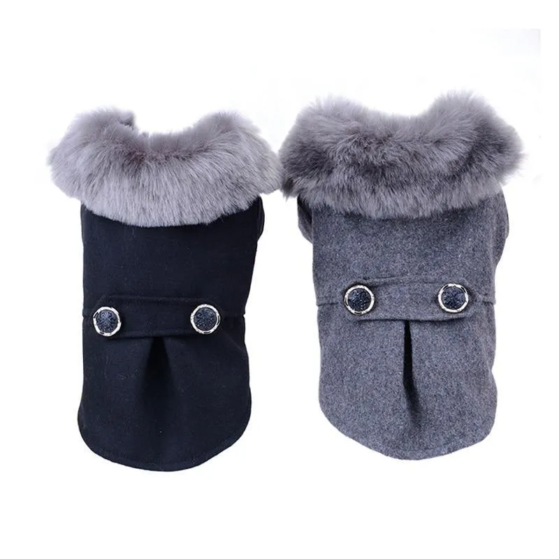 Fashion Soft Fur Collar Warm Autumn & Winter Coat For Dogs