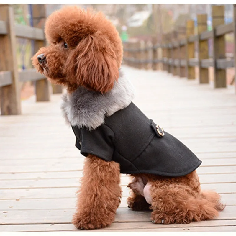 Fashion Soft Fur Collar Warm Autumn & Winter Coat For Dogs