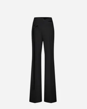 Flared Wrap Suit Pants