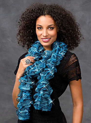 Free Knit Metallic Swirls Scarf Pattern