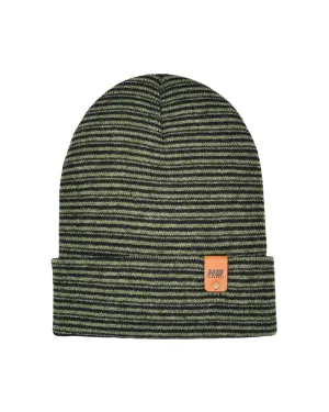 HAAKWEAR Traditional Contrast Cuffed Beanie - Black / Green, Made in USA