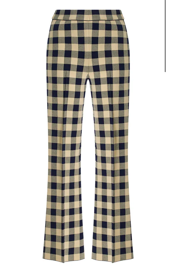 Kick Gingham Pant In Navy Light Khaki