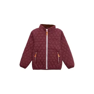 Kids' Quilted Puffer Jacket in Cranberry