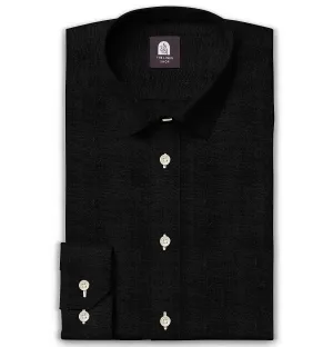 Long Sleeve Linen Shirt in Black