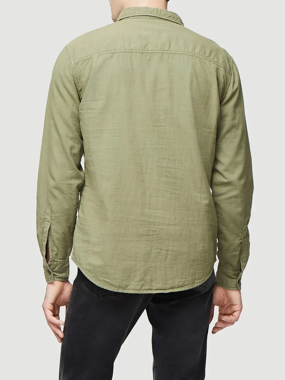 Long Sleeve Slouchy Double Pocket -- Faded Deep Army