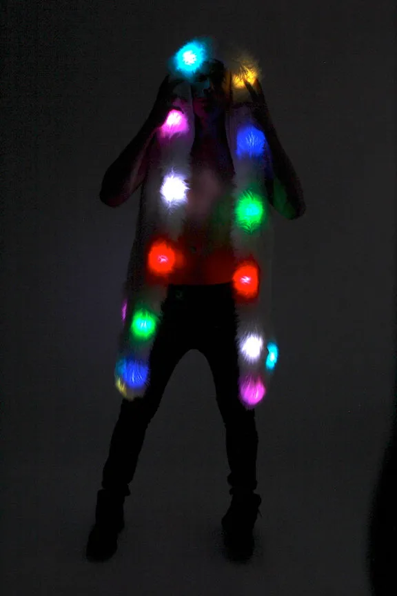 Men's LED Sequin Vest in "Purple Gold Rainbow"