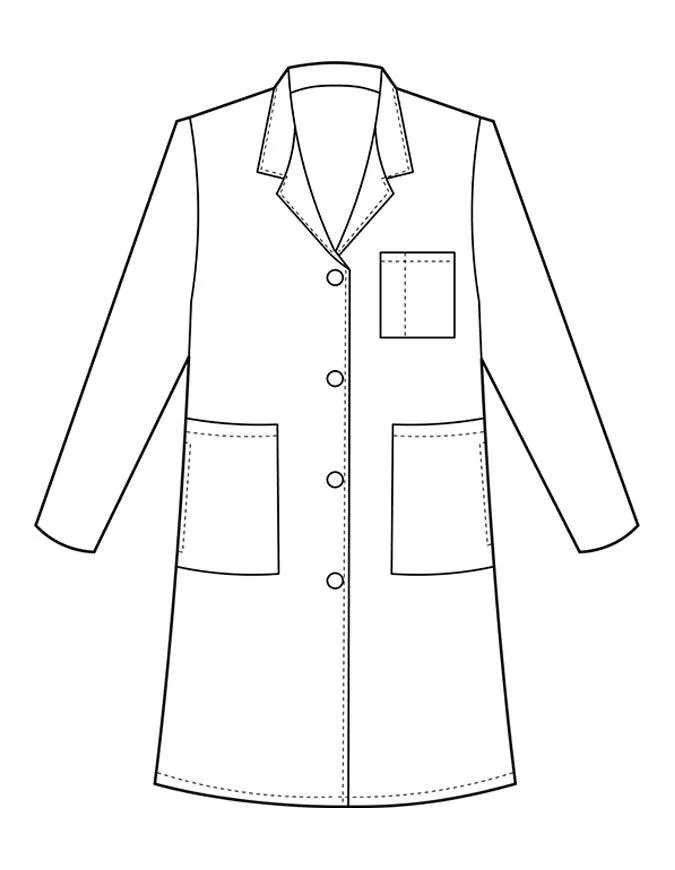 Meta 37 Inch Women's Four Pockets White Lab Coat