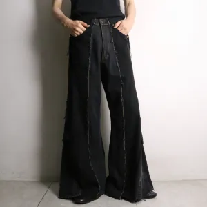 remake "再構築" black side design docking flare denim