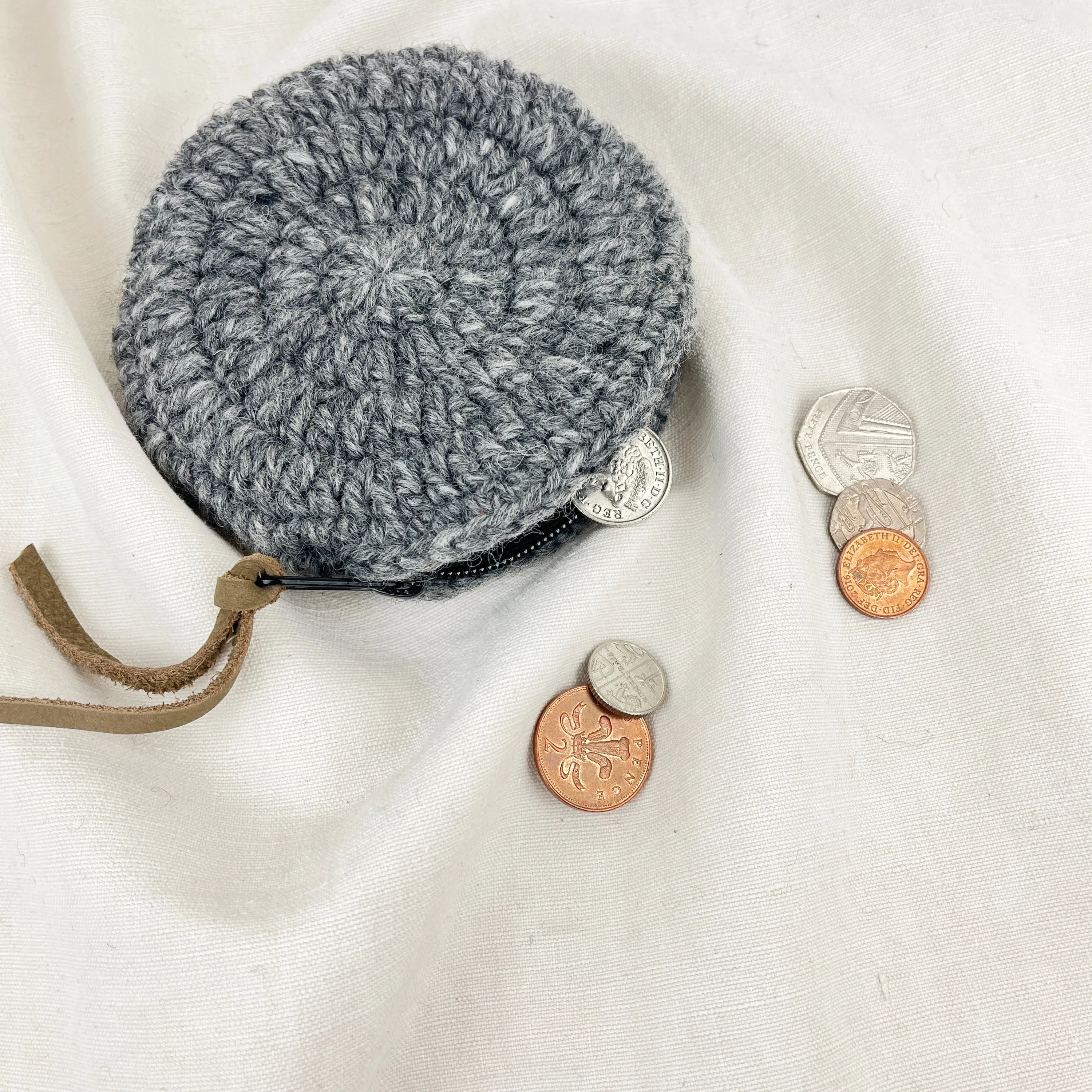 RICA Crochet Wool Circular Spiral Coin Purse