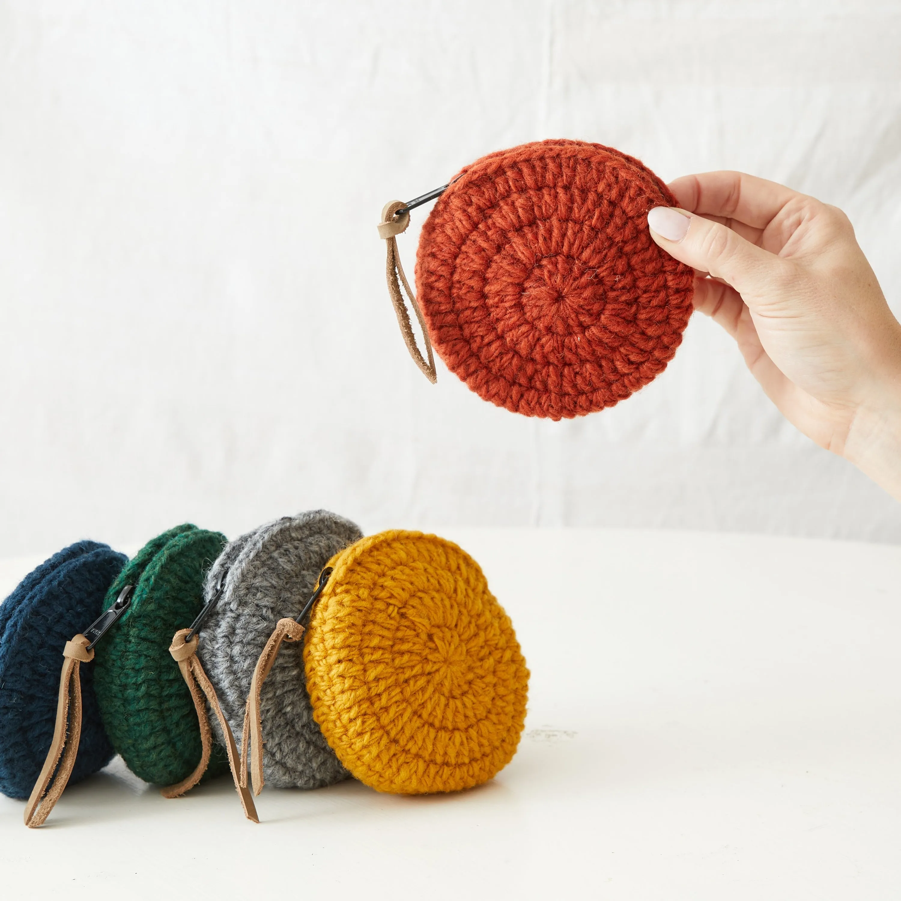 RICA Crochet Wool Circular Spiral Coin Purse