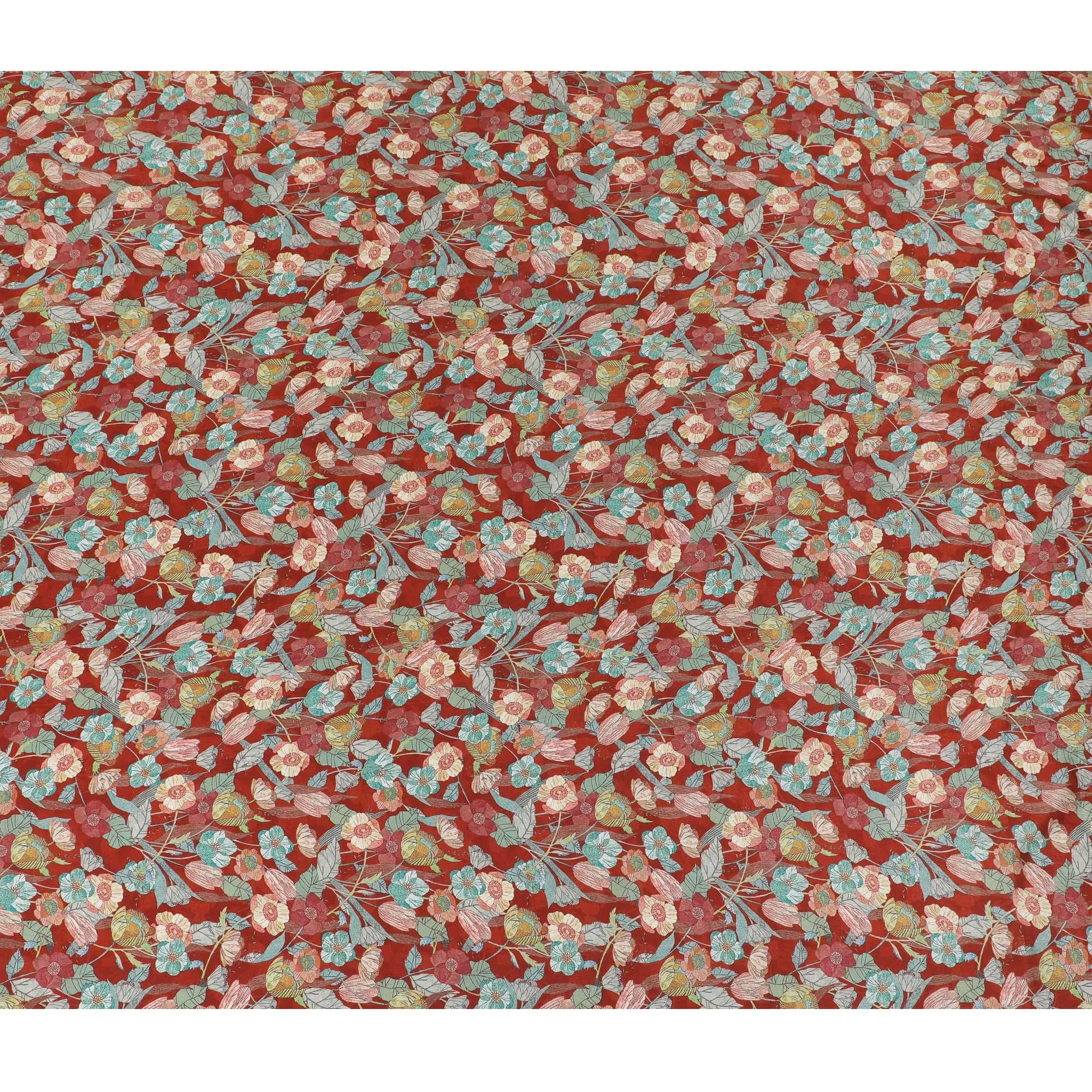 Rustic Charm Viscose Crepe Fabric - 110cm Wide - Floral Elegance for Casual and Formal Wear - Buy Online-D18229