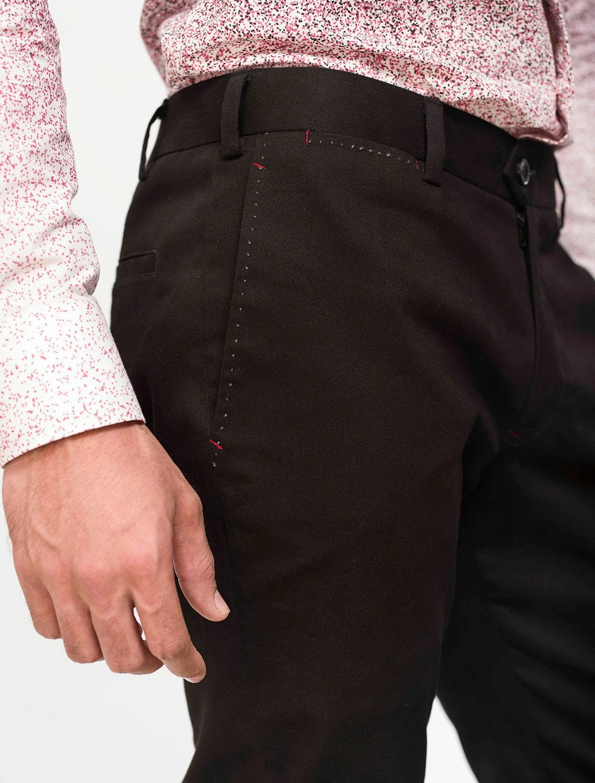 SOLID BLACK COTTON CHINOS