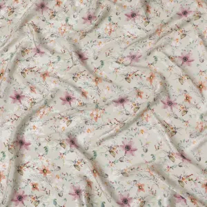 Spring Whisper Viscose Crepe Fabric with Floral Print, 110cm Wide â€“ Delicate Elegance-D18395