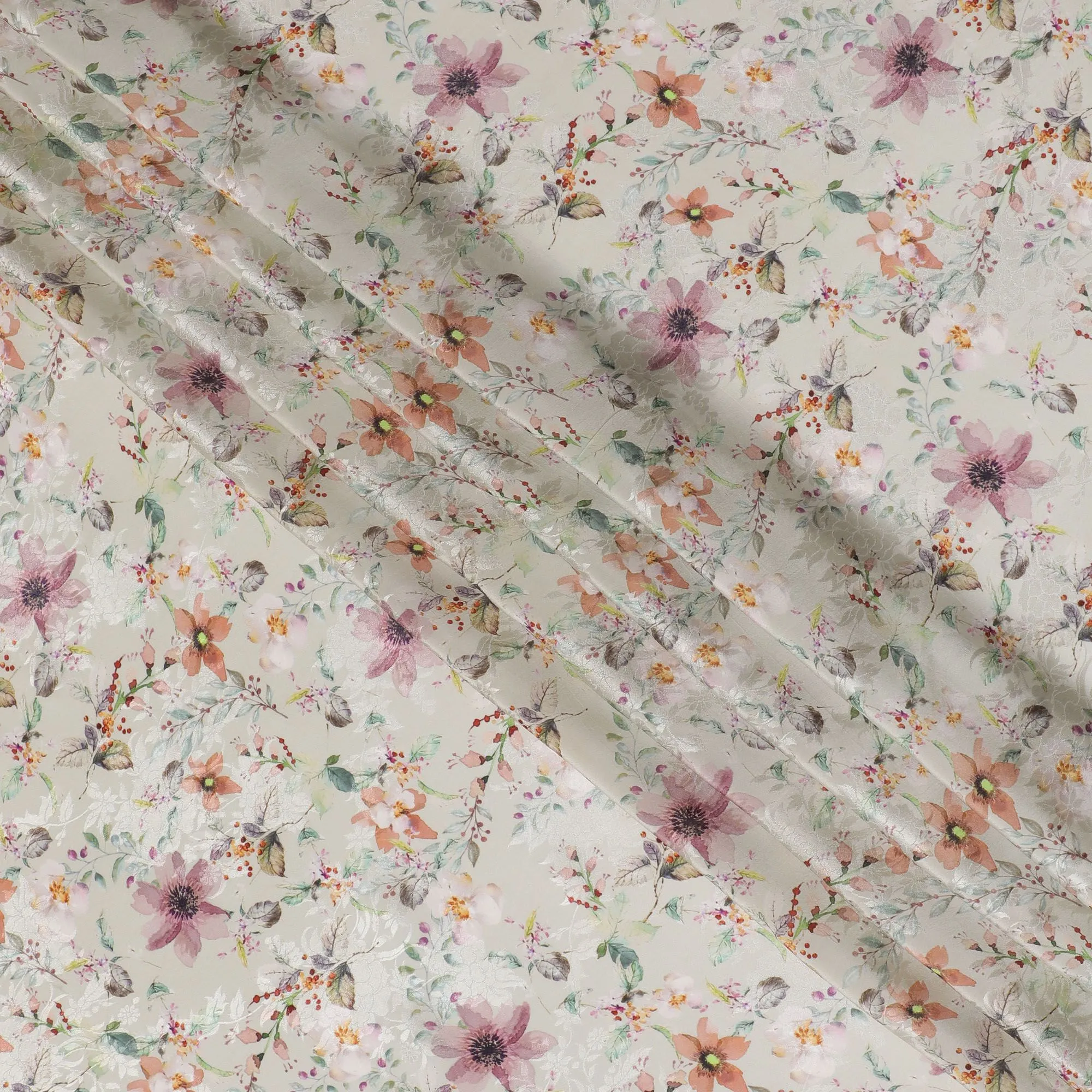 Spring Whisper Viscose Crepe Fabric with Floral Print, 110cm Wide â€“ Delicate Elegance-D18395