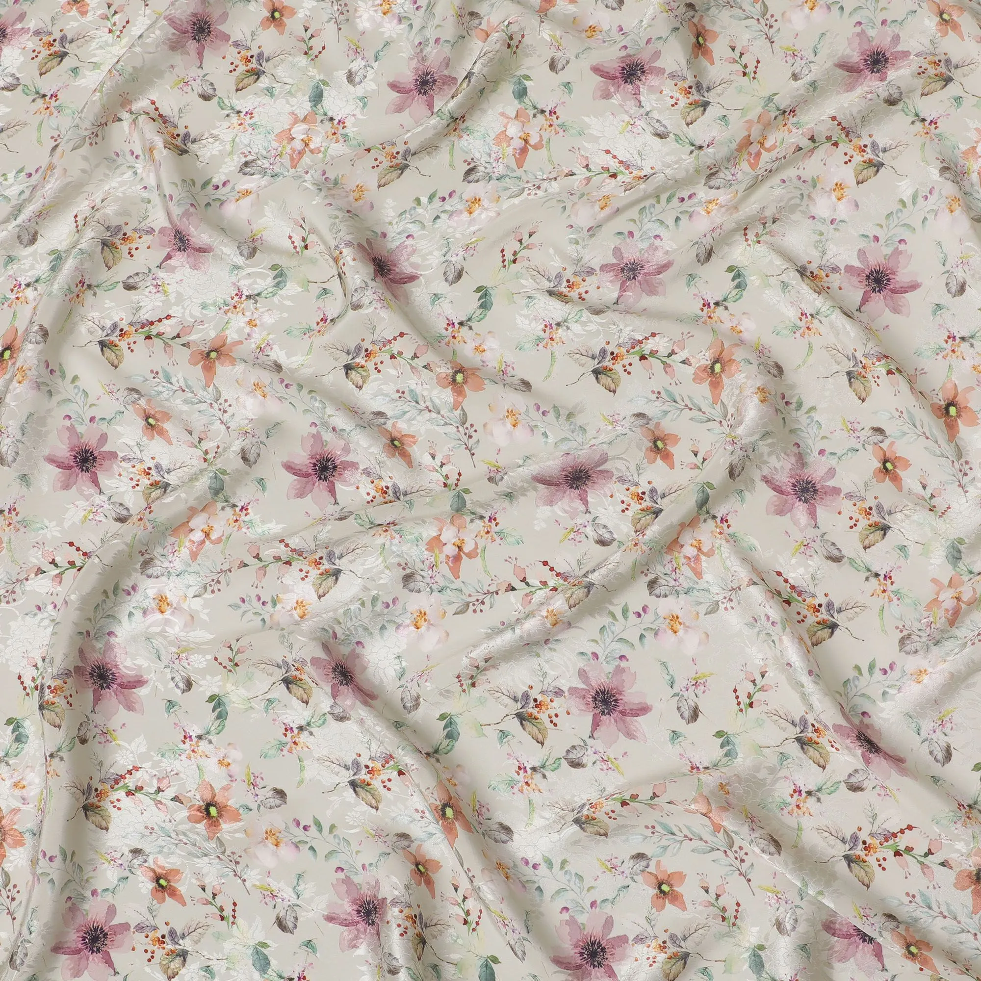 Spring Whisper Viscose Crepe Fabric with Floral Print, 110cm Wide â€“ Delicate Elegance-D18395