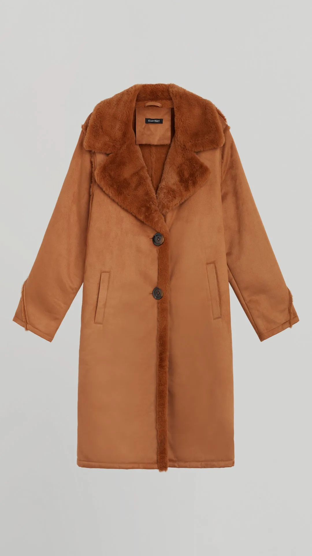 TWO-BUTTON LUXE SHEARLING COAT