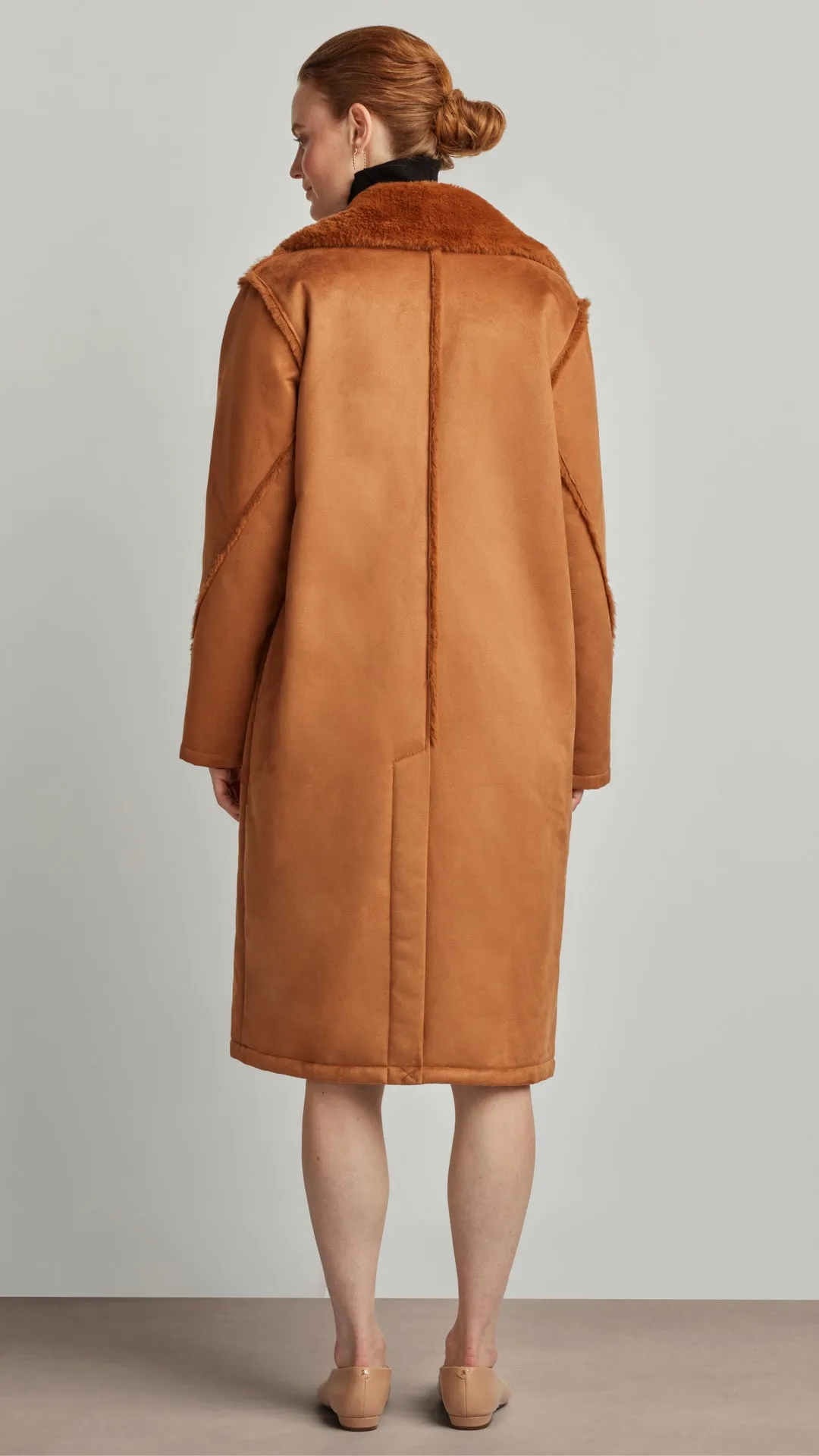 TWO-BUTTON LUXE SHEARLING COAT