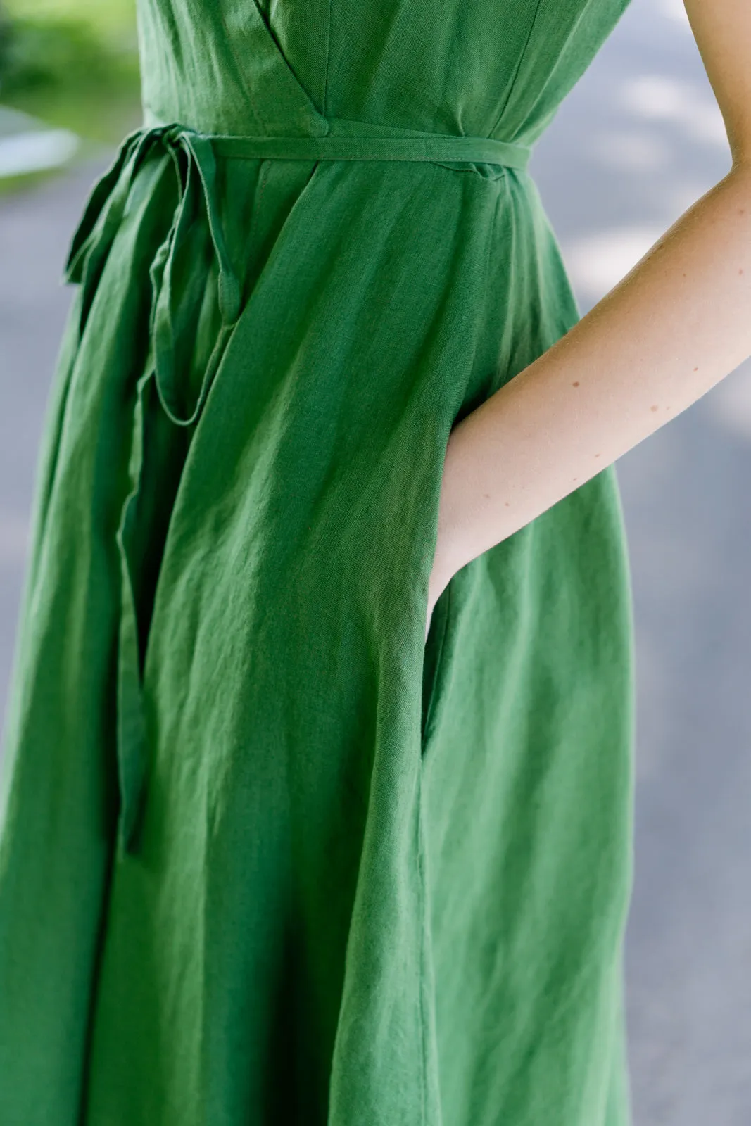 Wrap Dress, Short Sleeve, Spring Green